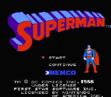 Superman (USA) (Kemco) screen shot title